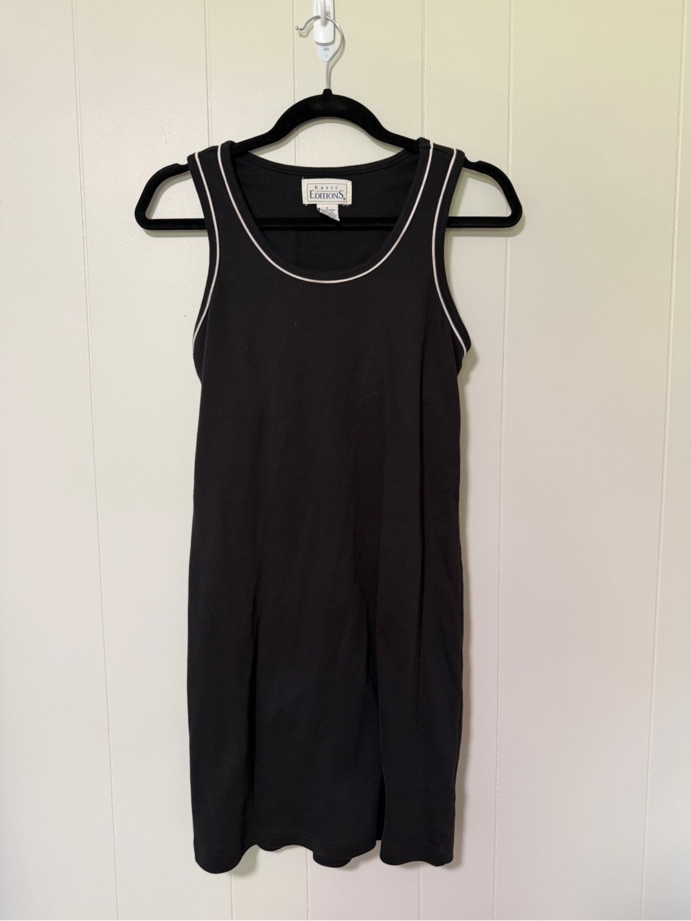 Basic Editions Black Mini Dress with White Trim